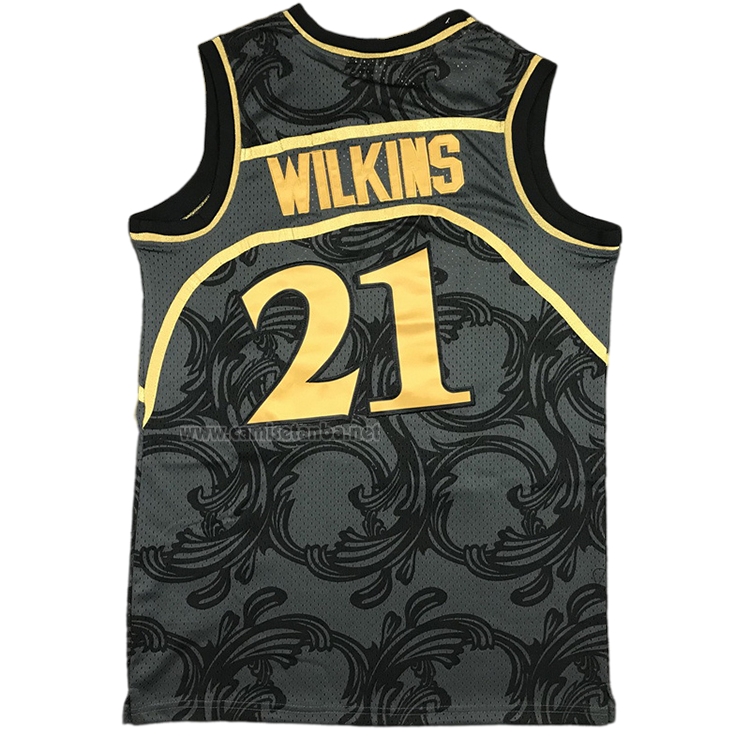 Camiseta Atlanta Hawks Dominique Wilkins #21 1986-87 Hardwood Classic Negro
